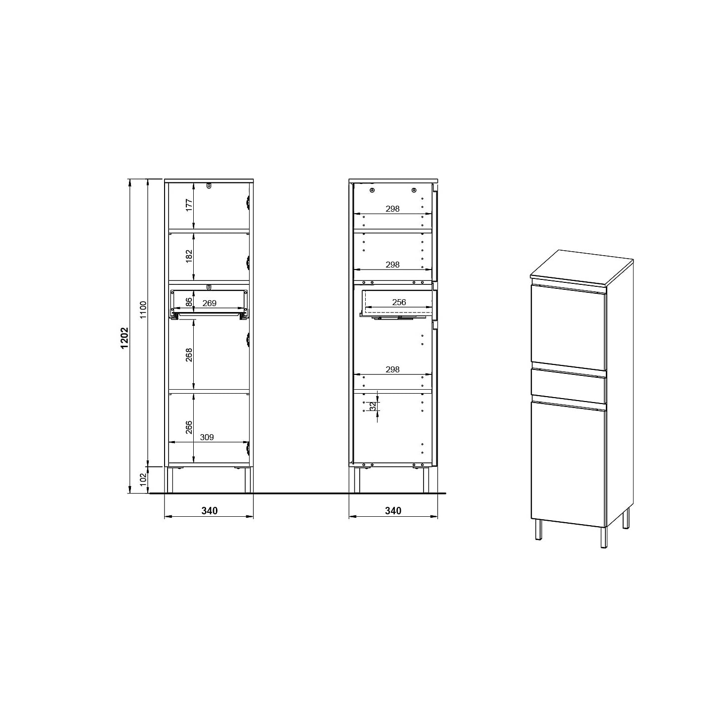 Badkamerkast Abrantes Wit