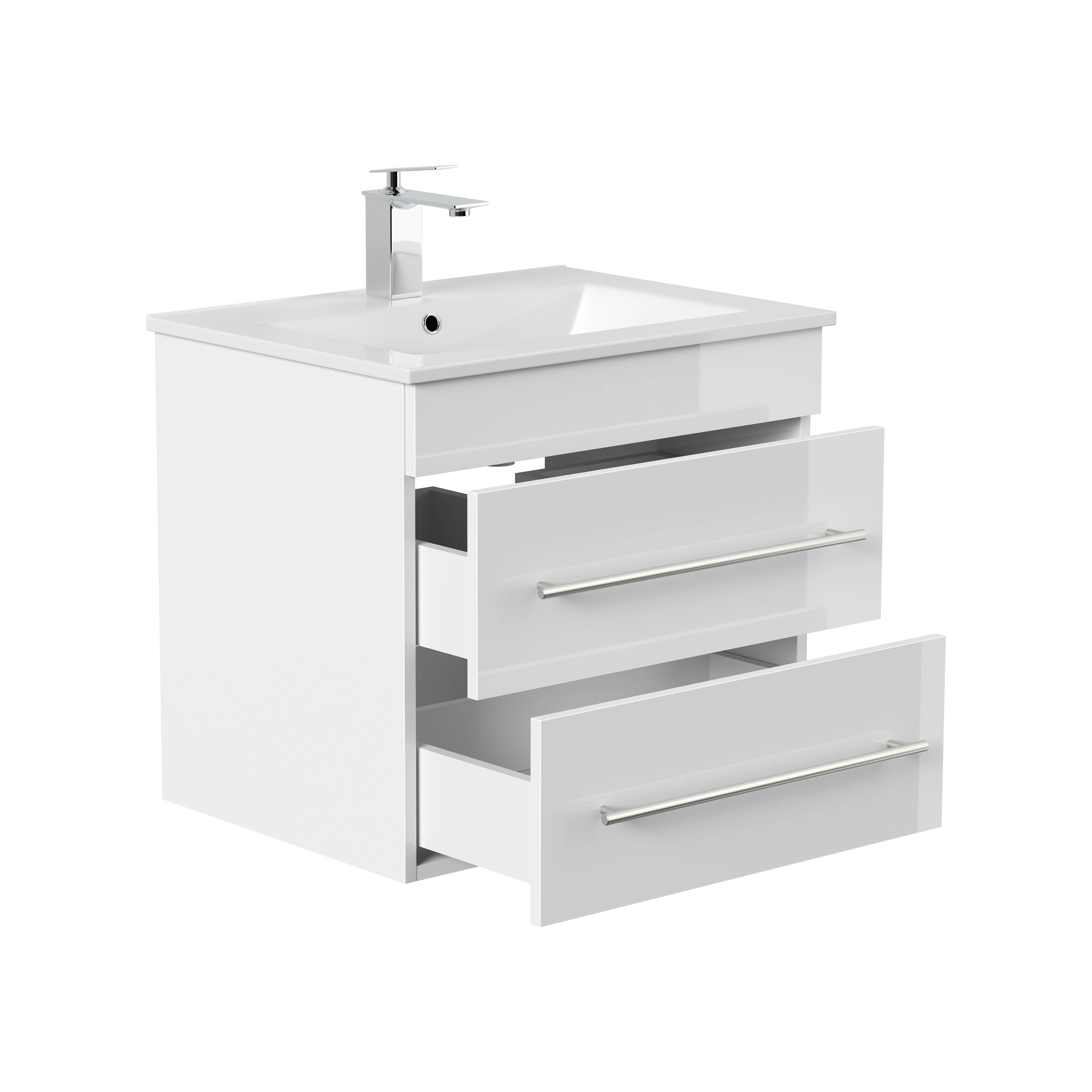 Badmeubel Luton Wit Hoogglans 60 cm