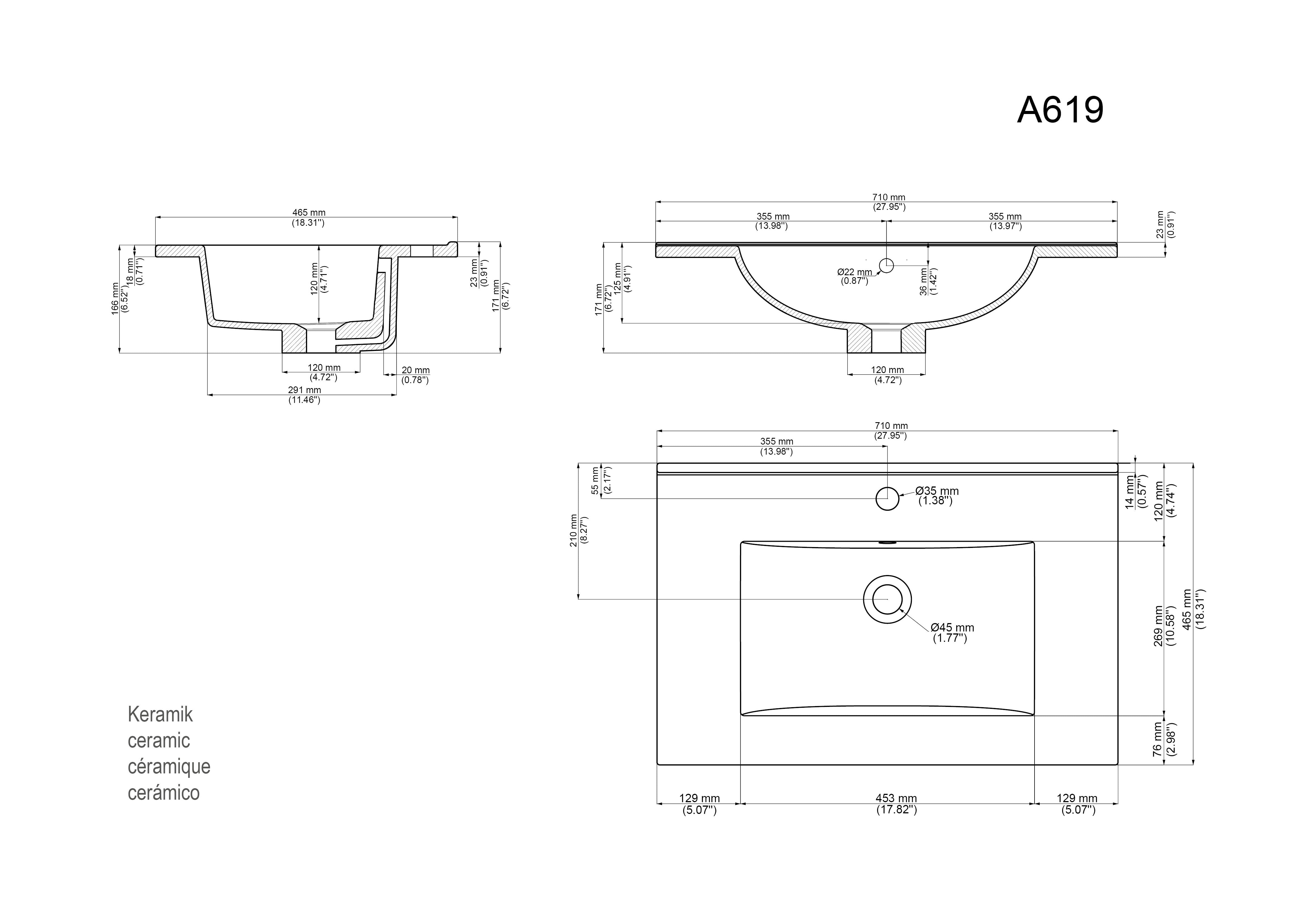 Badmeubel Phoenix Wit Hoogglans 70 cm