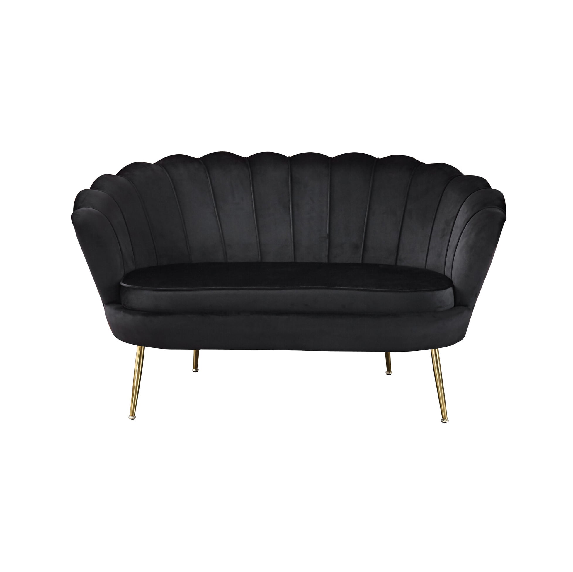 Bank Chanelle Velvet Zwart 136 cm