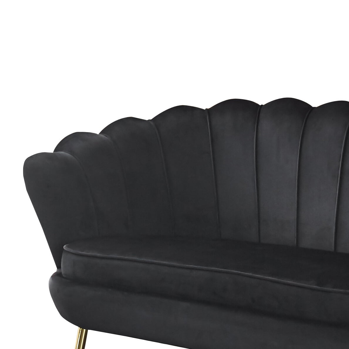 Bank Chanelle Velvet Zwart 136 cm