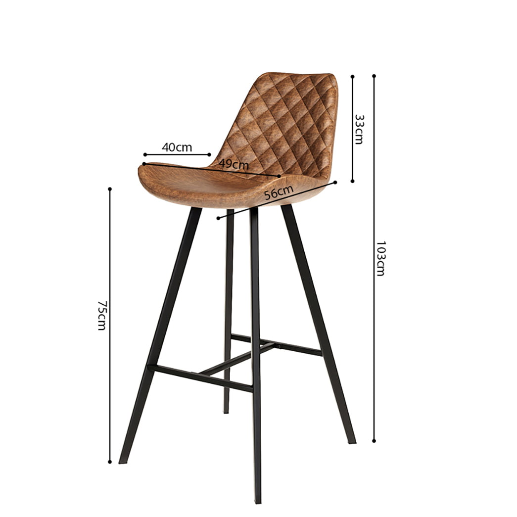 Barkruk Anthony Cognac - Set van 2