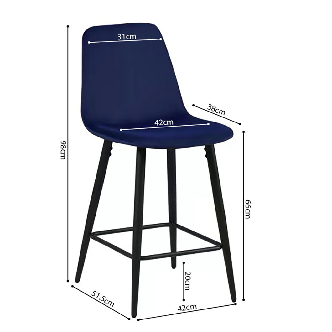 Barkruk Aylin Donkerblauw - Set van 4
