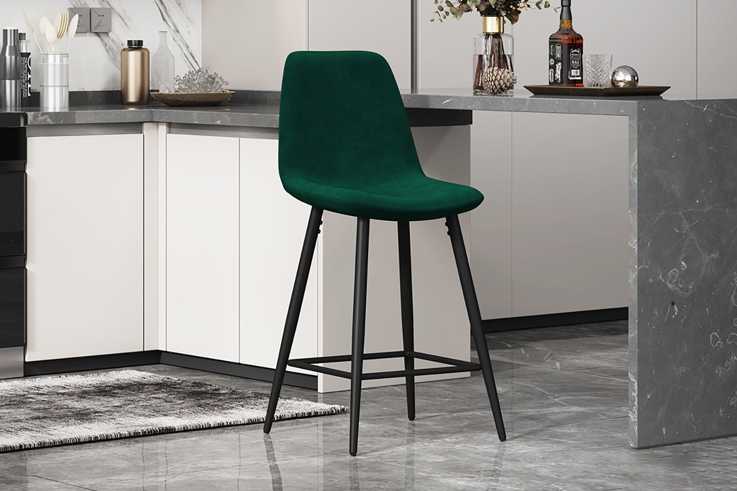 Barkruk Aylin Groen - Set van 4
