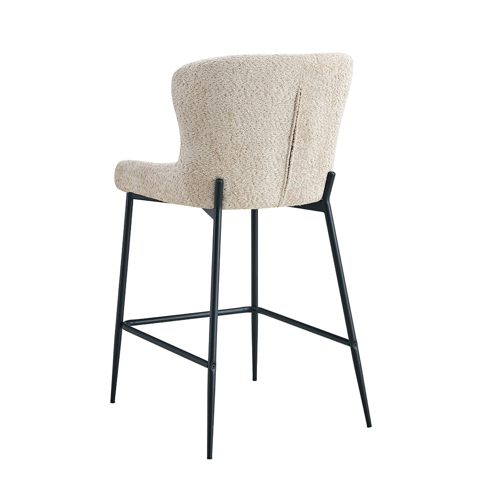 Barkruk Jolie Bouclé Beige - Set van 2