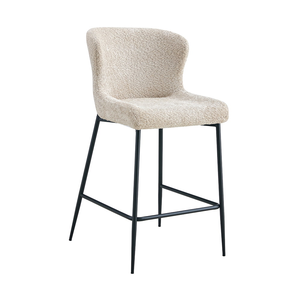 Barkruk Jolie Bouclé Beige - Set van 2