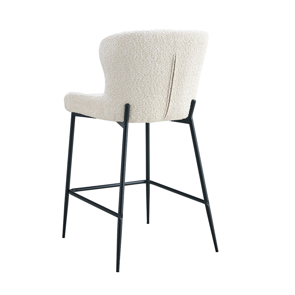 Barkruk Jolie Bouclé Ecru - Set van 2