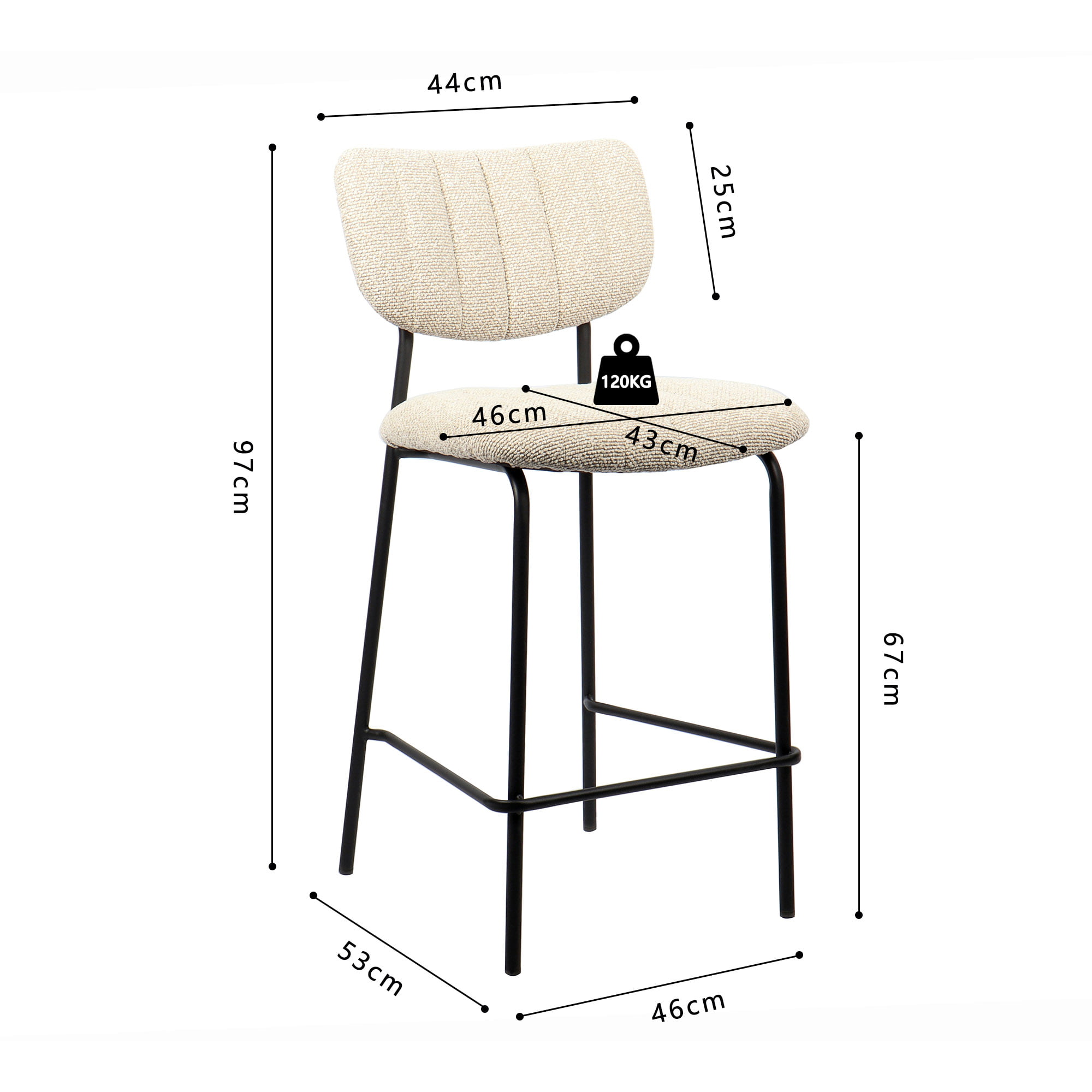 Barkruk Lidy Beige - Set van 2