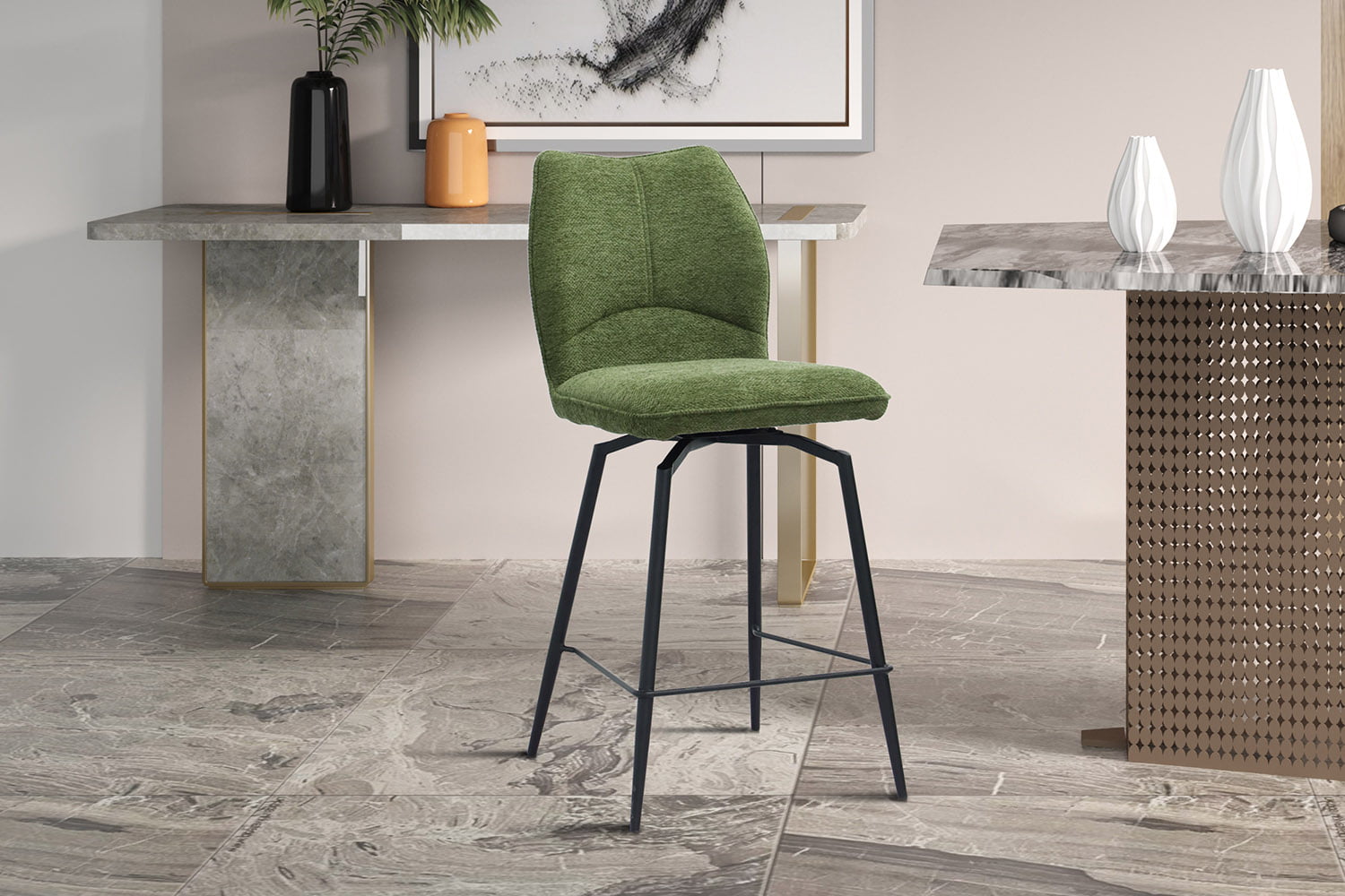 Barkruk Quincy Groen - Set van 2