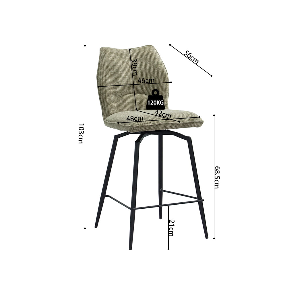 Barkruk Quincy Zand - Set van 2