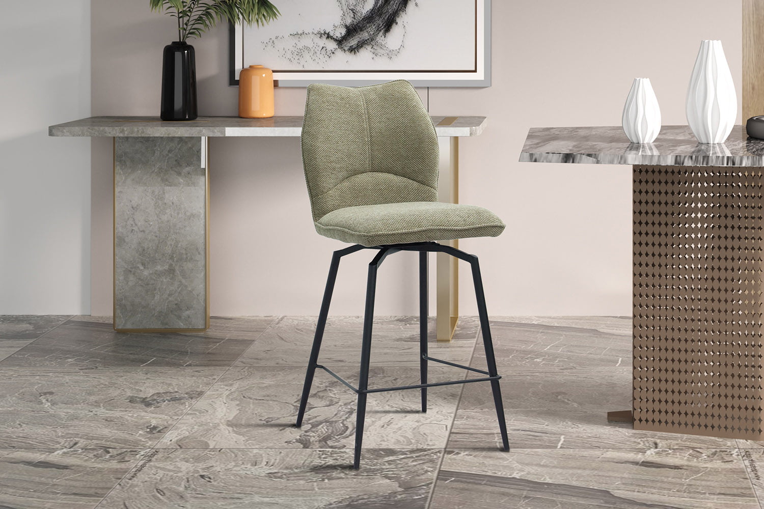 Barkruk Quincy Zand - Set van 2