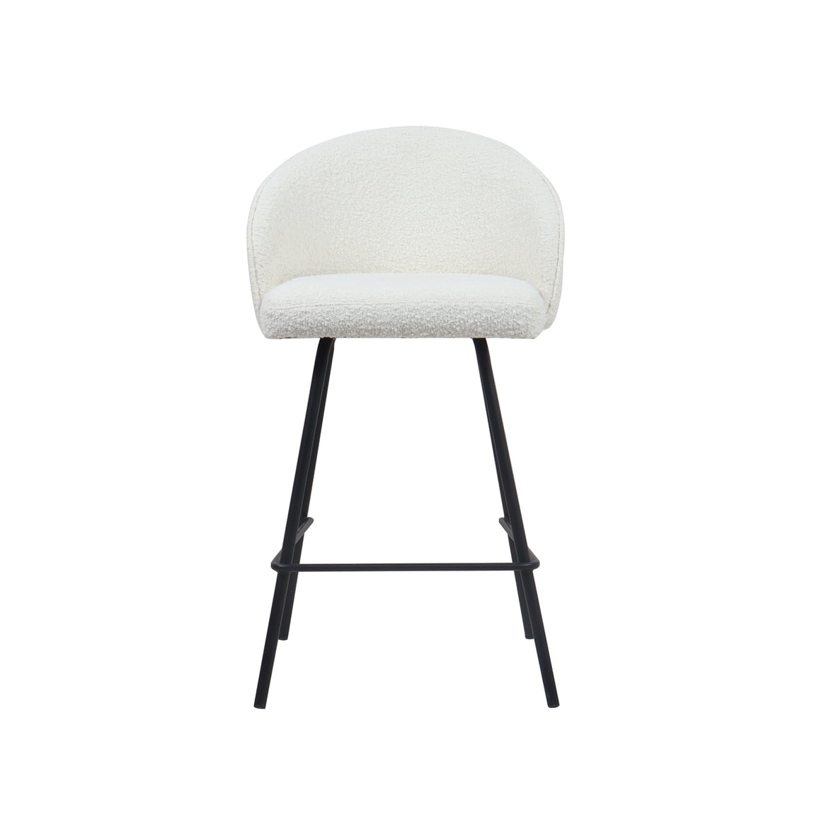 Barkruk Riley Wit Bouclé - Set van 2