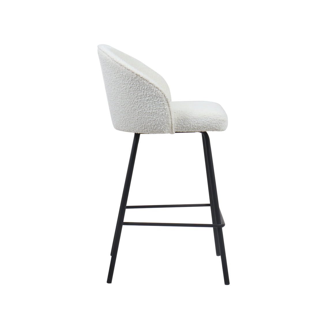 Barkruk Riley Wit Bouclé - Set van 2