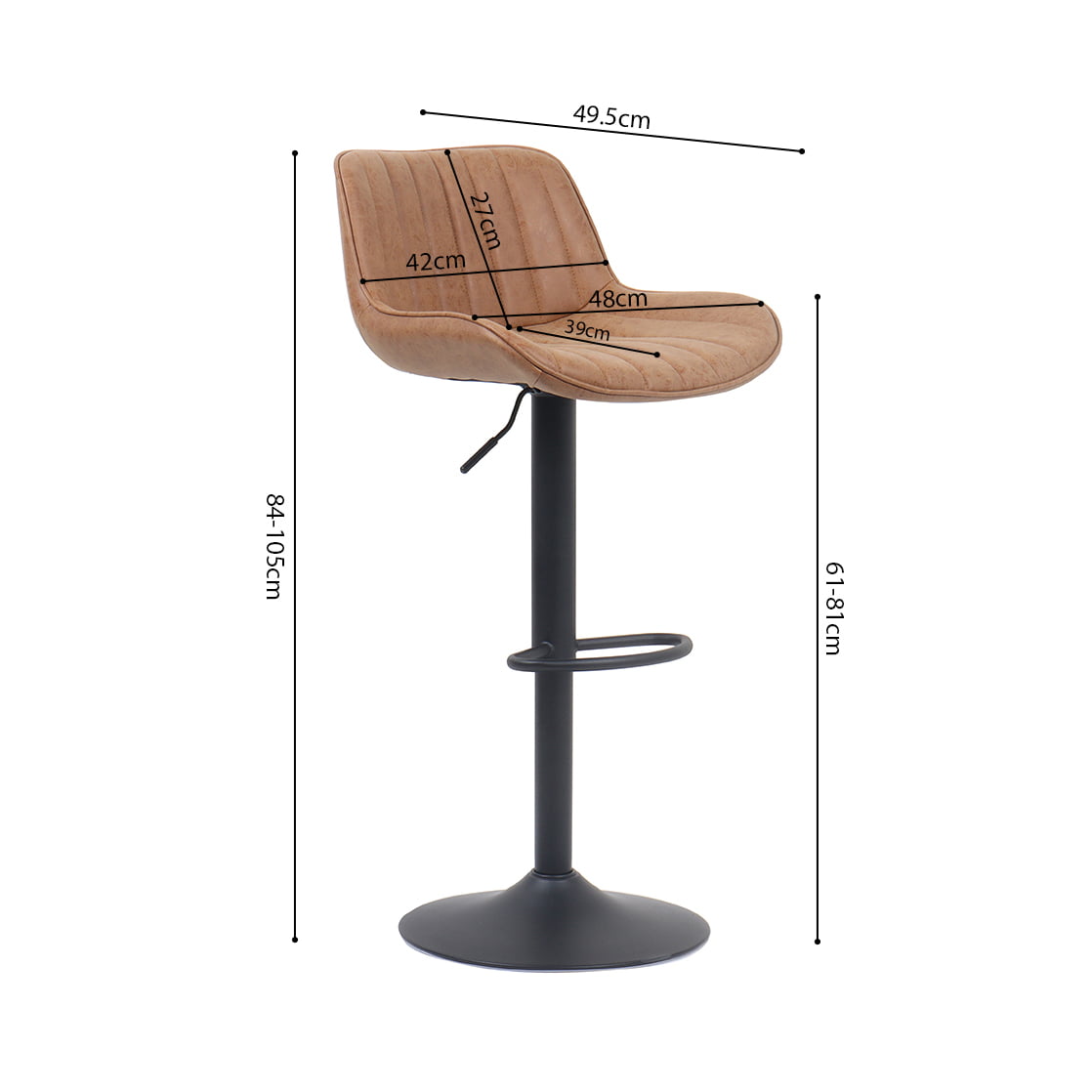 Barkruk Sepp Cognac - Set van 2