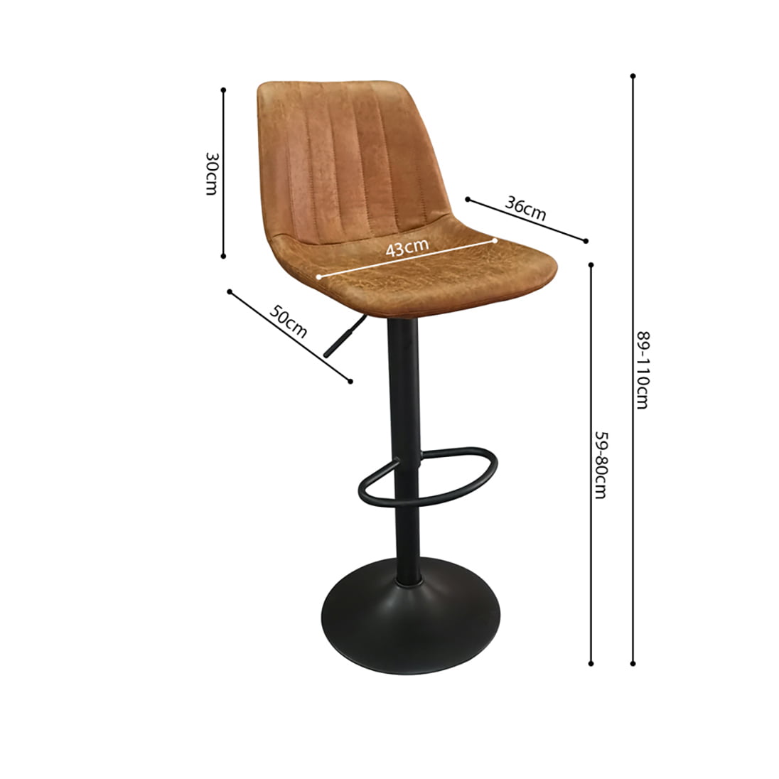 Barkruk Ufuk Cognac - Set van 2