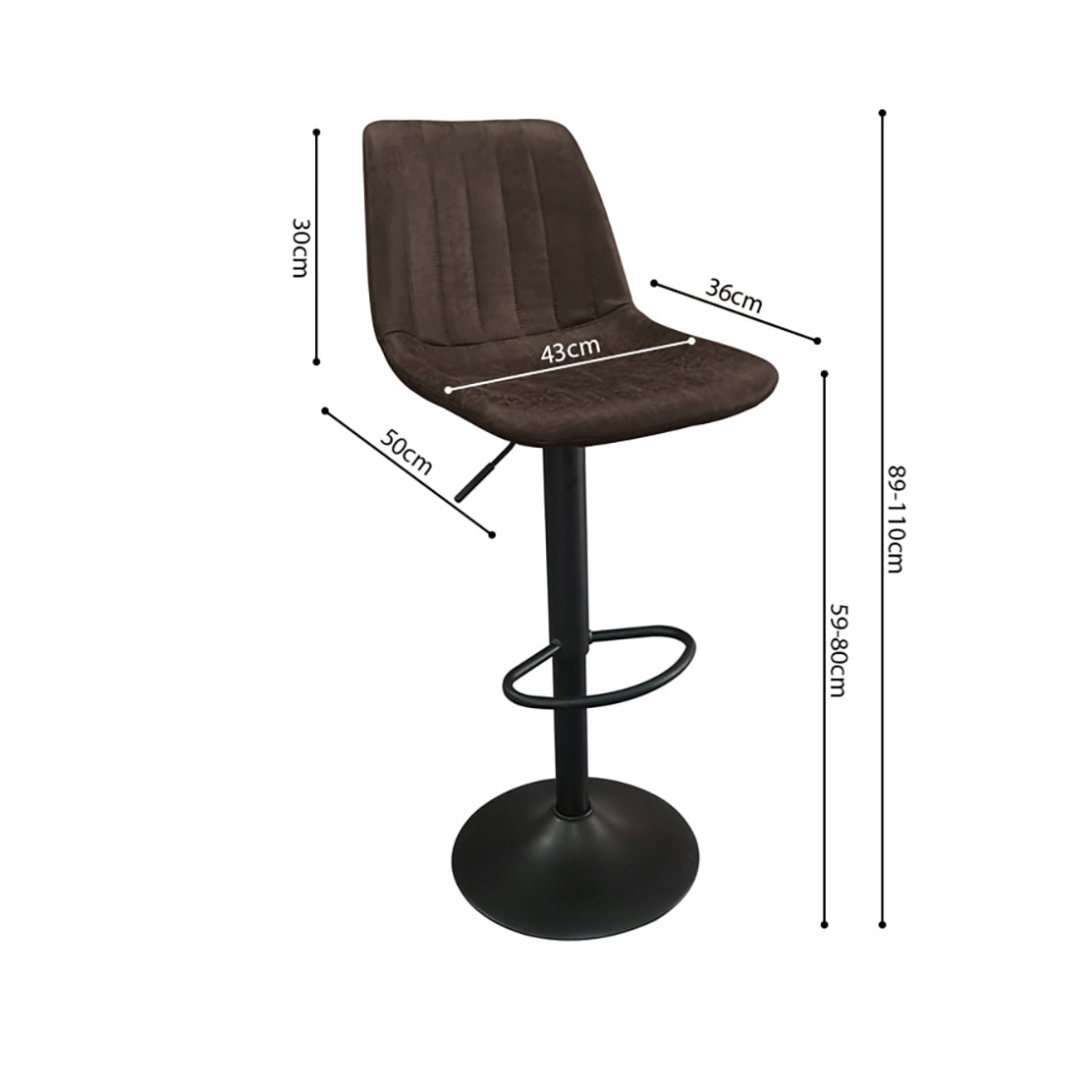 Barkruk Ufuk Donkerbruin - Set van 2