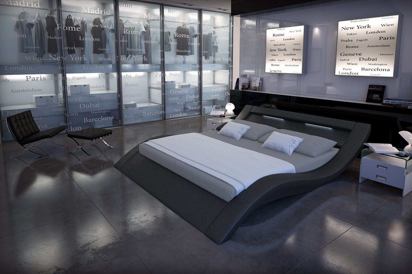 Bed Dario Zwart 180x200cm