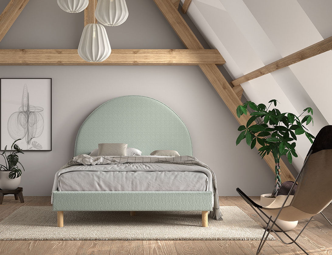 Bed Victoria Bouclé Groen 140x200 cm