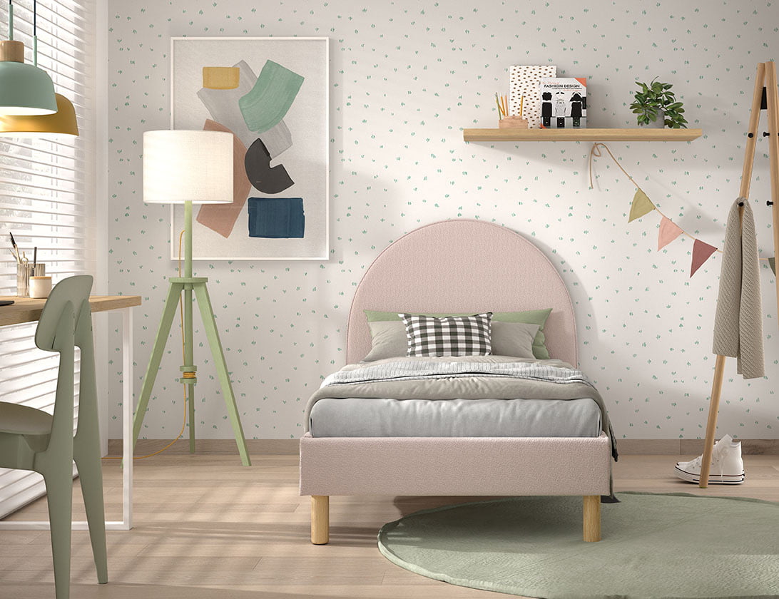 Bed Victoria Bouclé Roze 90x200 cm