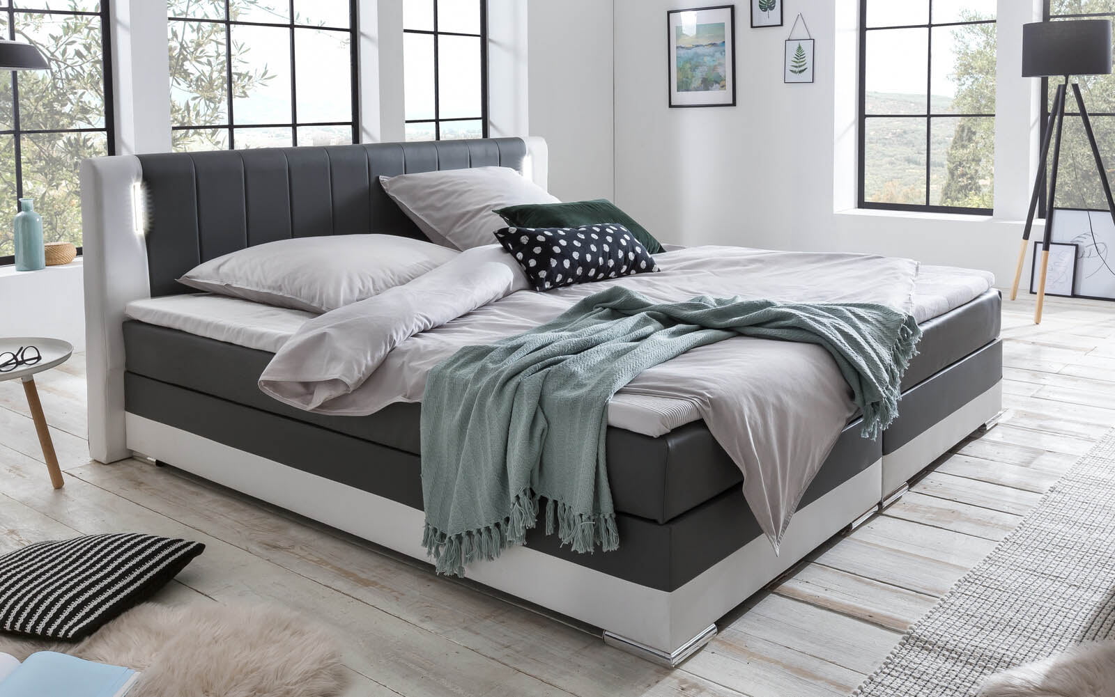 Boxspring Isolde Grijs 180x200cm
