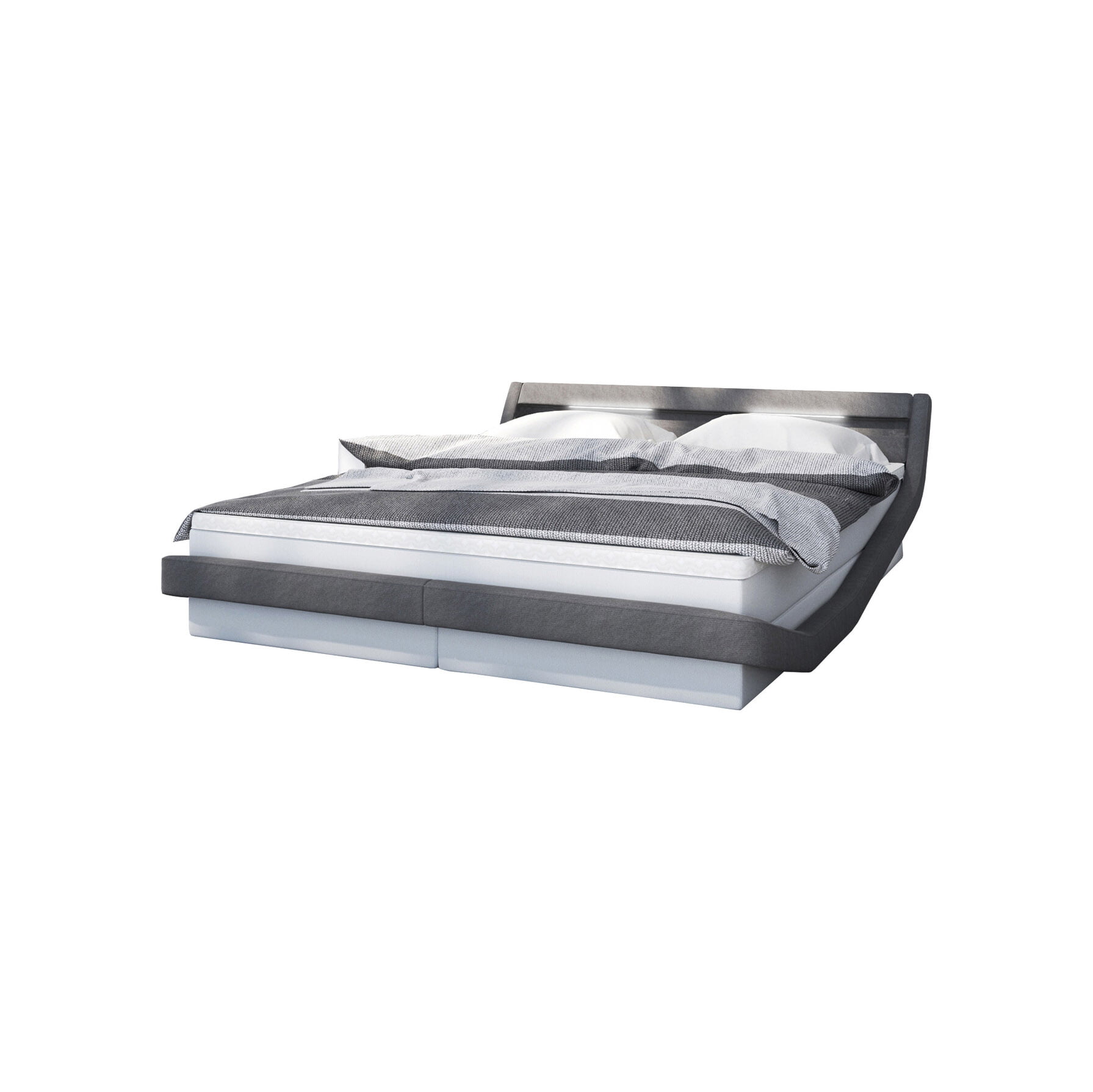 Boxspring Loes Wit-Grijs 180x200cm
