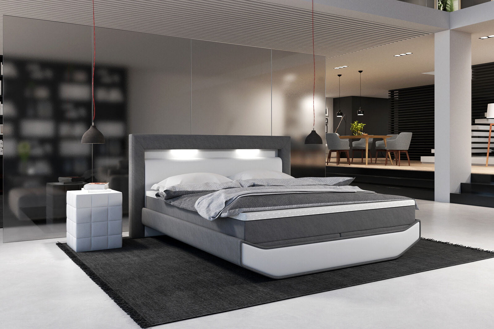 Boxspring Miranda Wit-Grijs 180x200cm