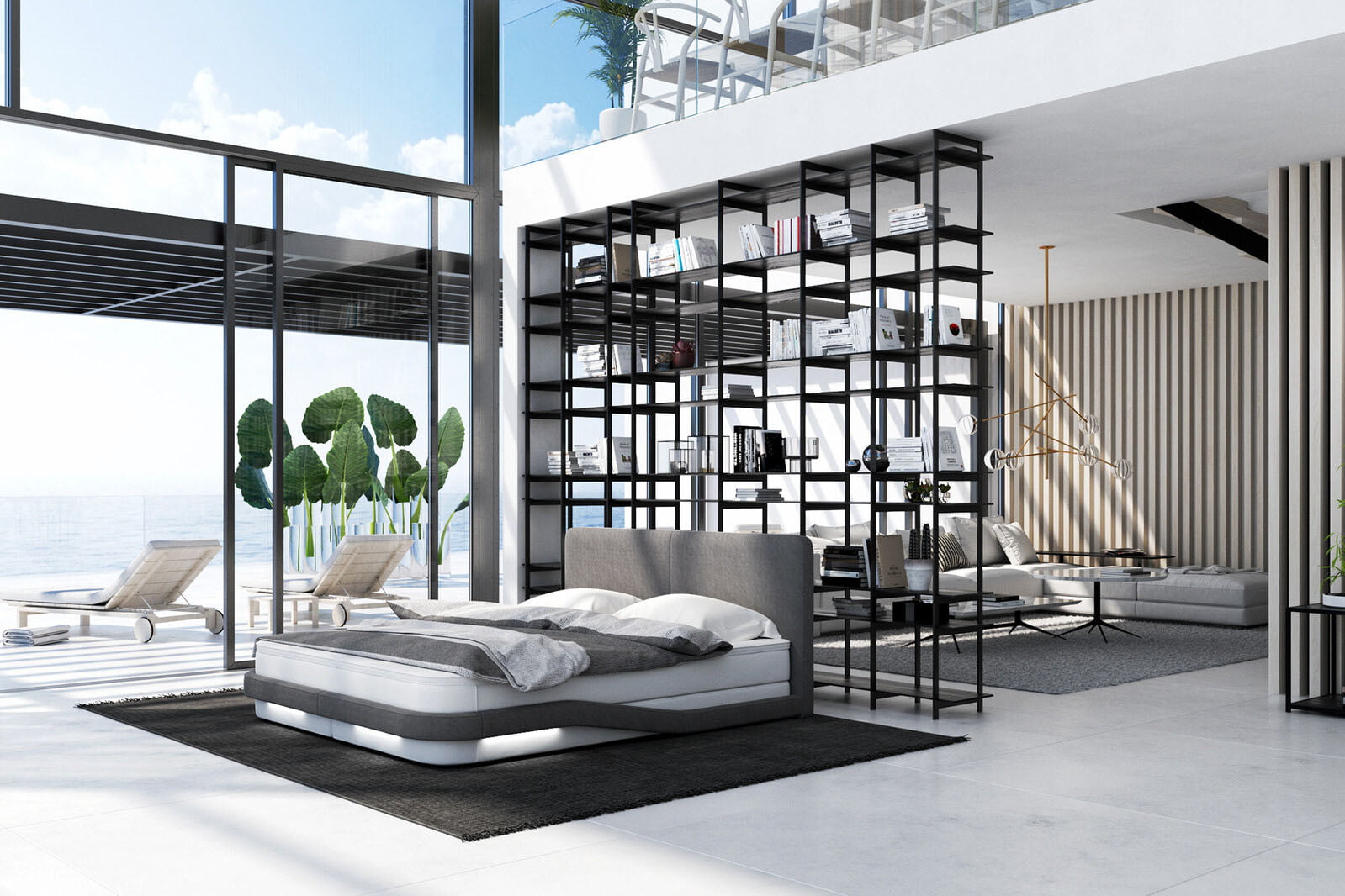 Boxspring Sonja Wit-Grijs 180x200cm