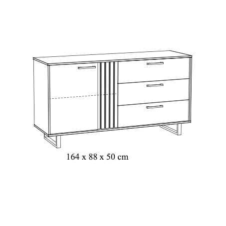 Dressoir Myron Eiken 164 cm