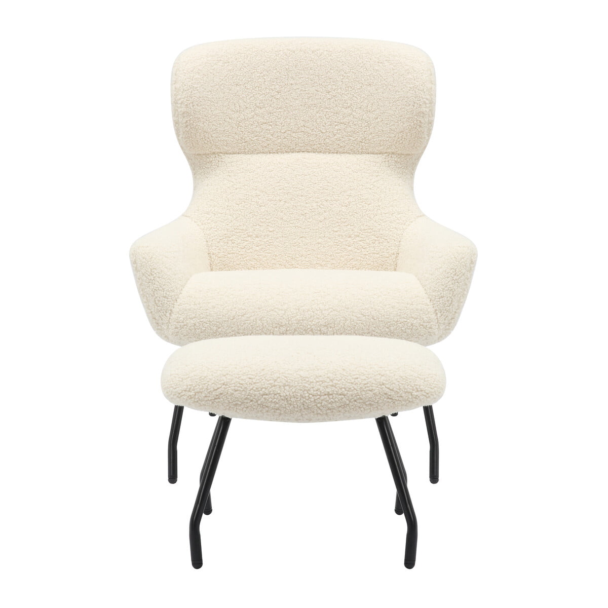 Fauteuil en poef Kaya Beige