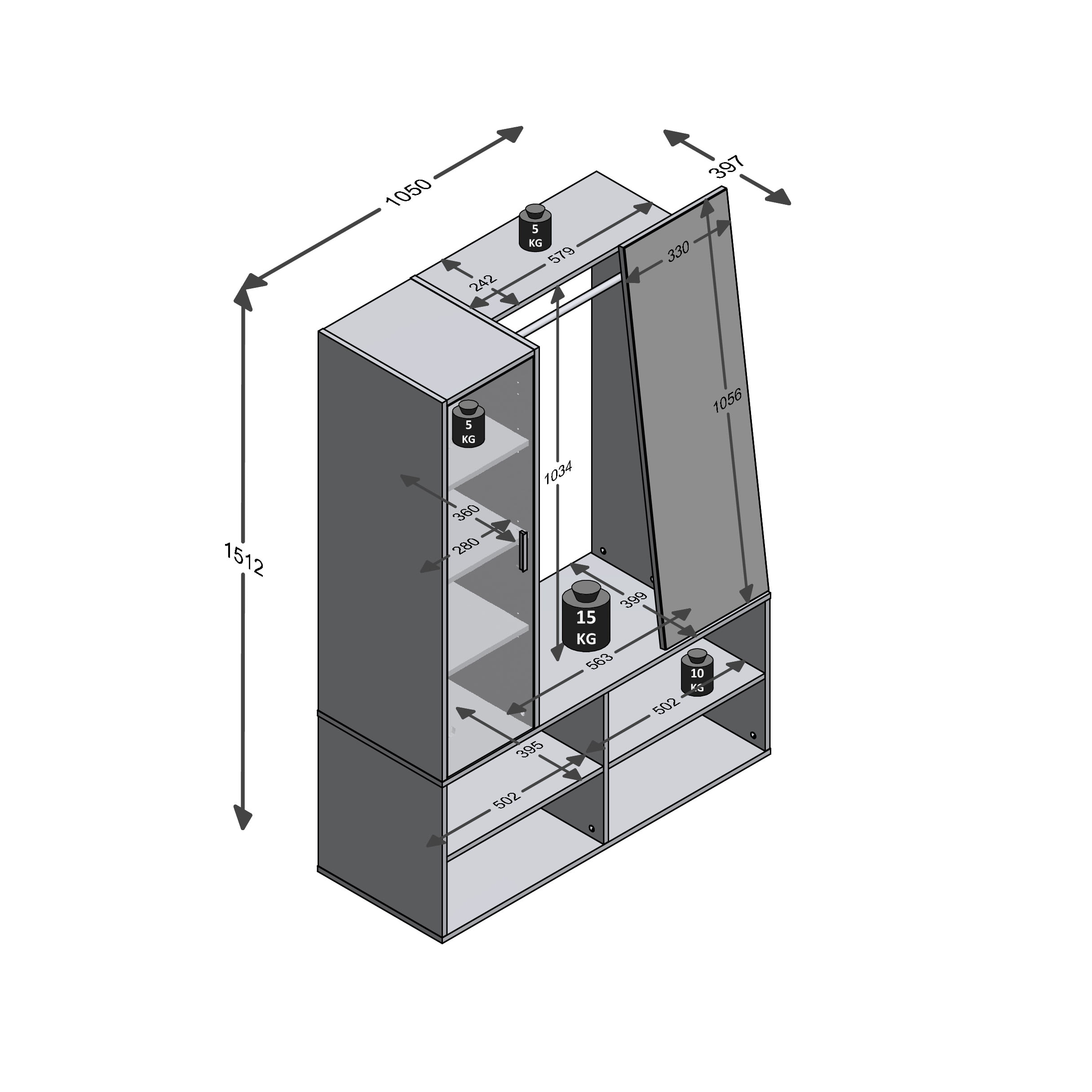 Garderobekast Darling Wit