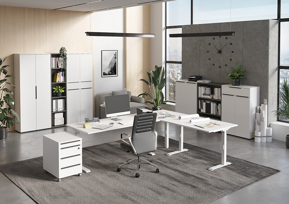 Hoekbureau Galileo Wit 240 x 200 cm