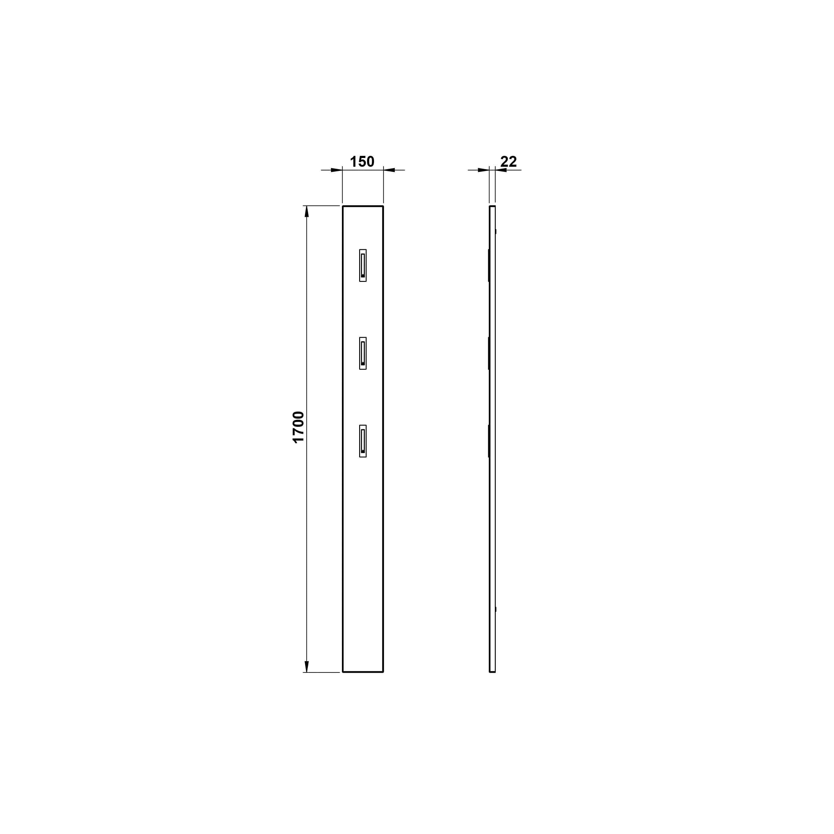Kapstokpaneel Colori Hoogglans Zwart
