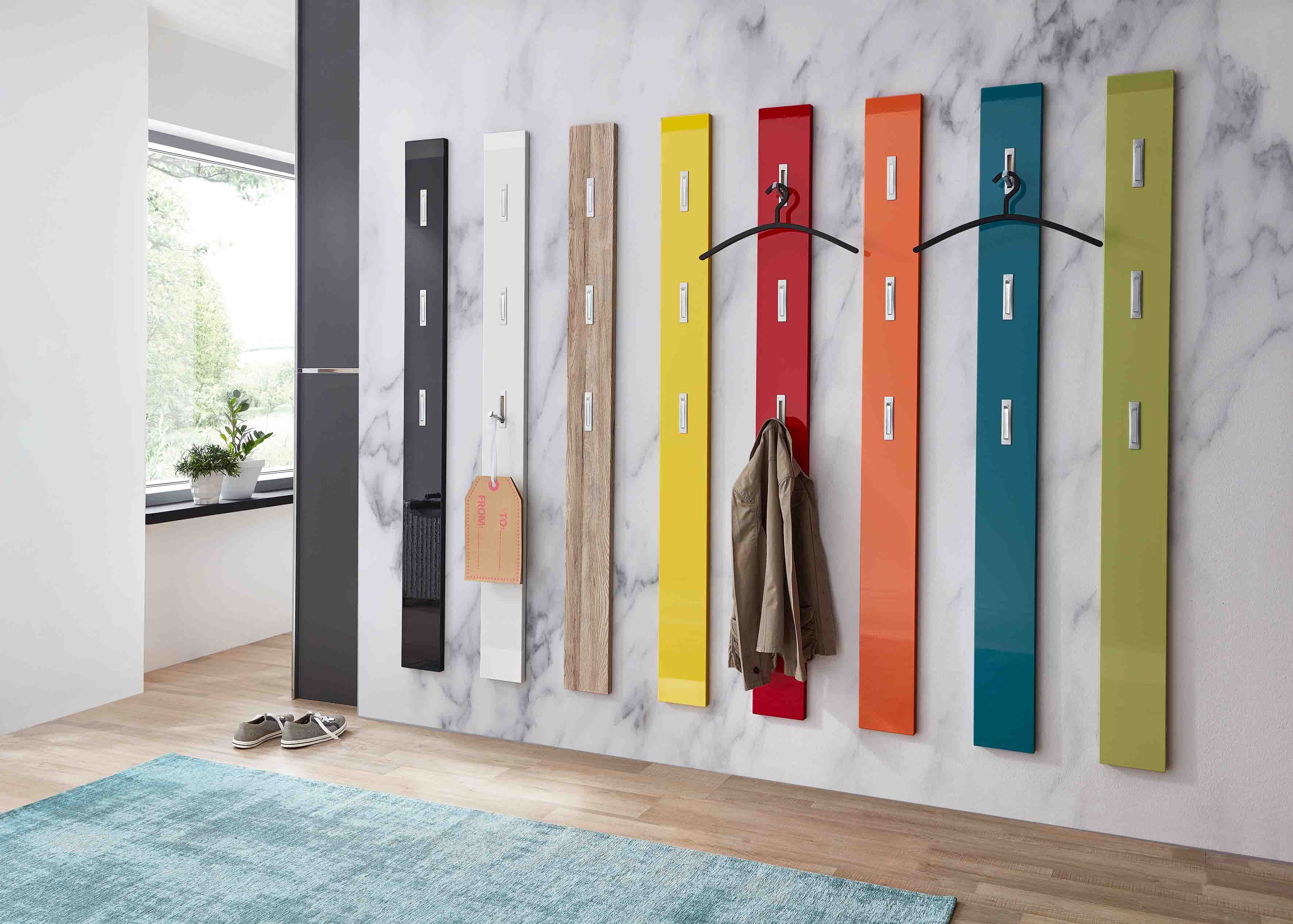 Kapstokpaneel Colori Hoogglans Zwart