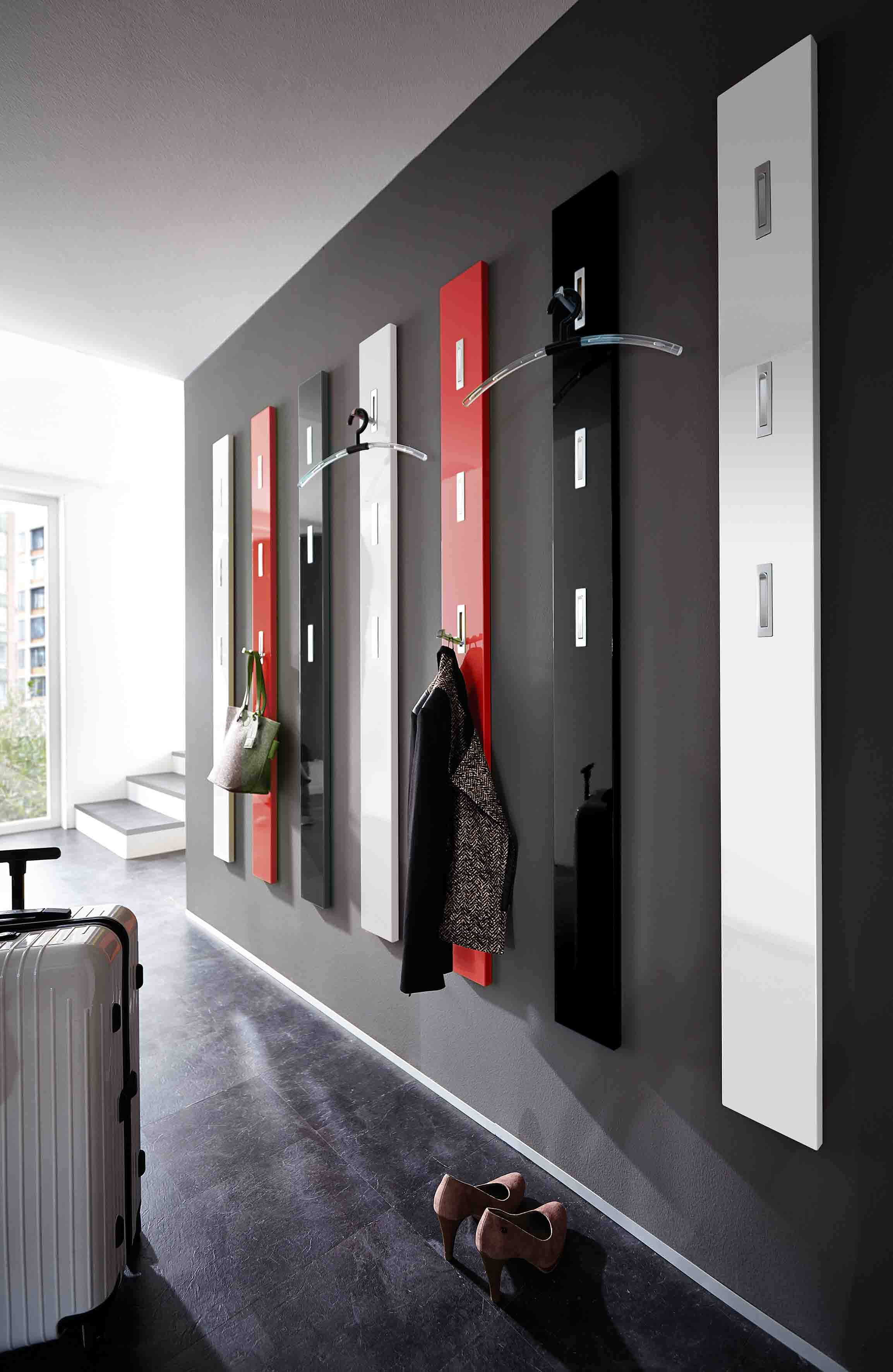 Kapstokpaneel Colori Hoogglans Zwart