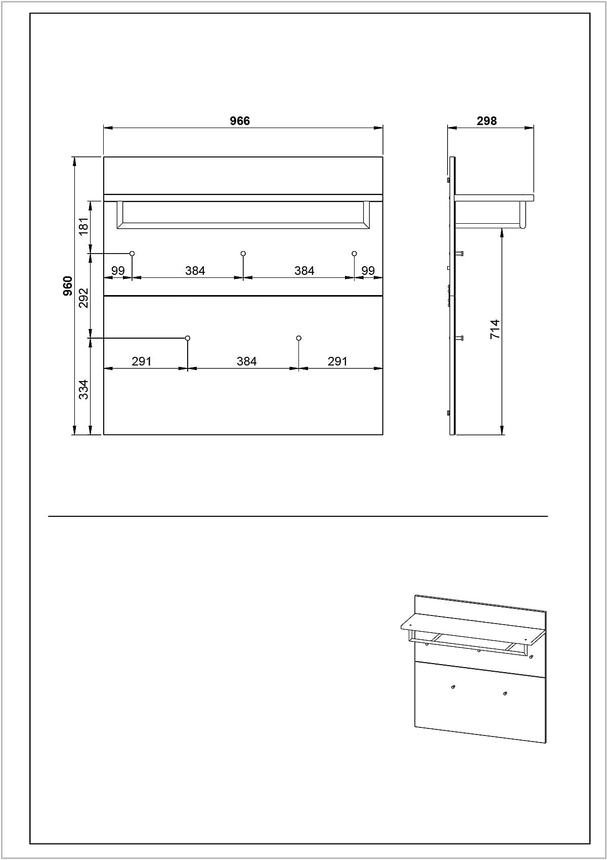 Kapstokpaneel Montreal Wit