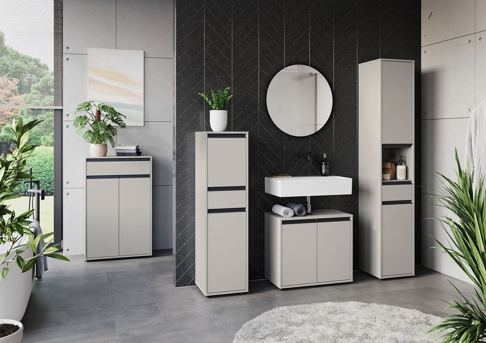 Kolomkast Pula Lichtgrijs 121 cm