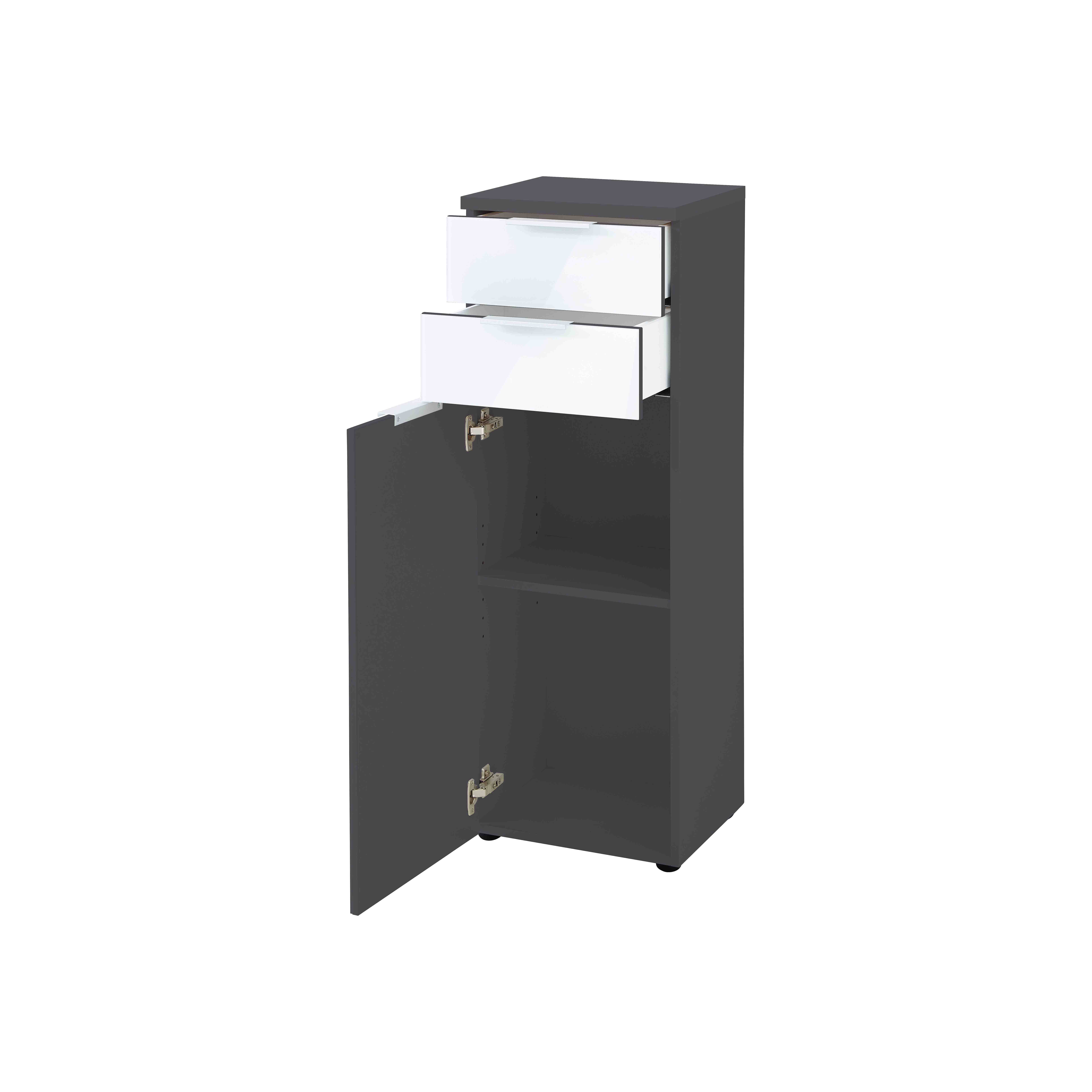 Lage badkamerkast Palma Grafiet Wit 112 cm