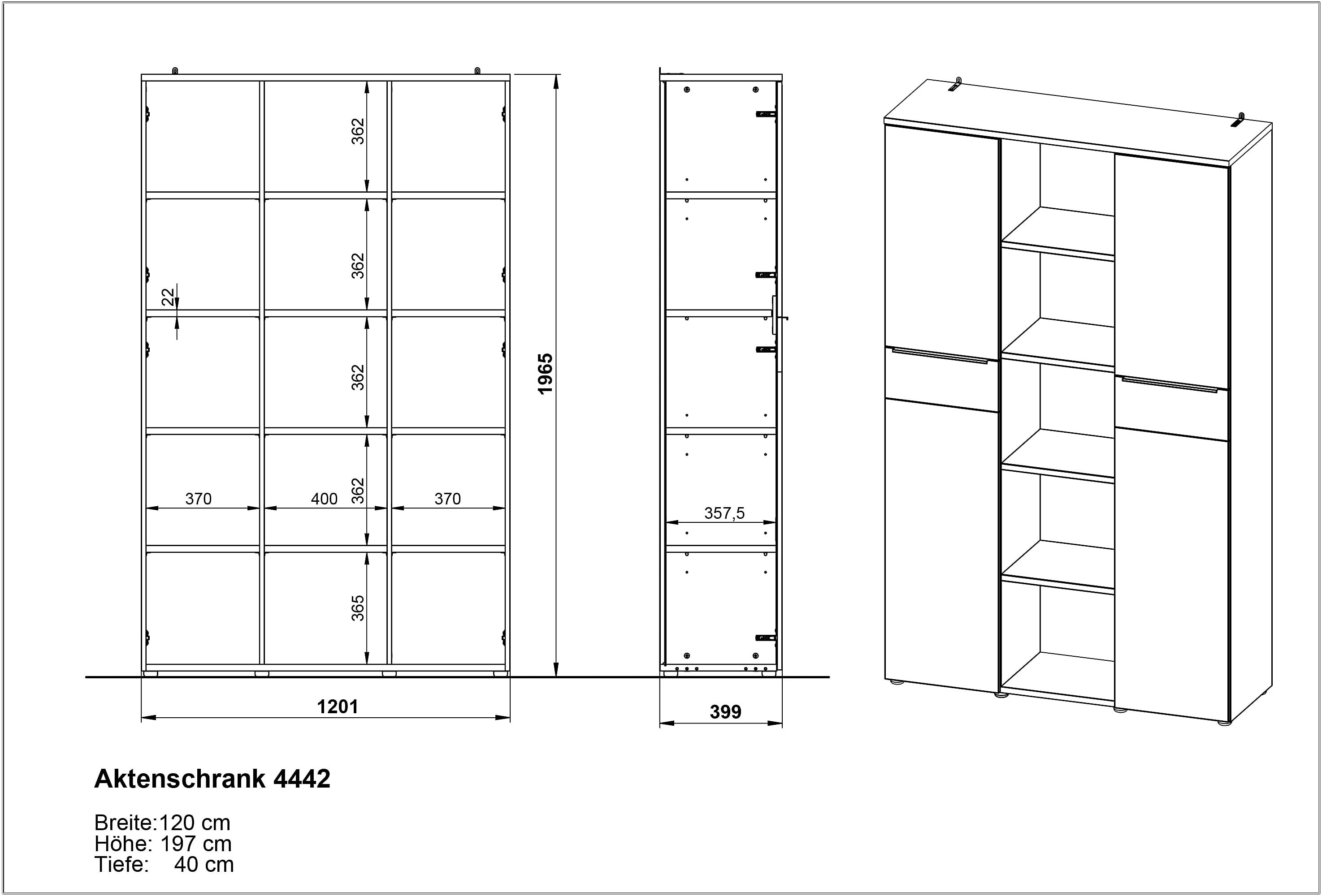 Kantoorkast Atlas Kasjmier 120x197x40 cm