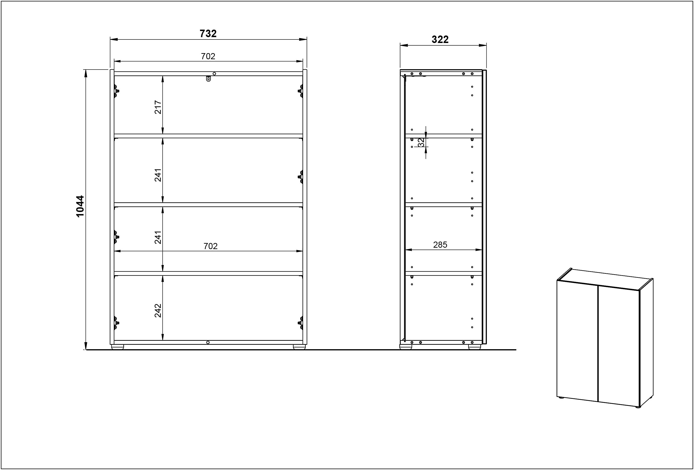 Opbergkast Eleonore Groen 74 cm