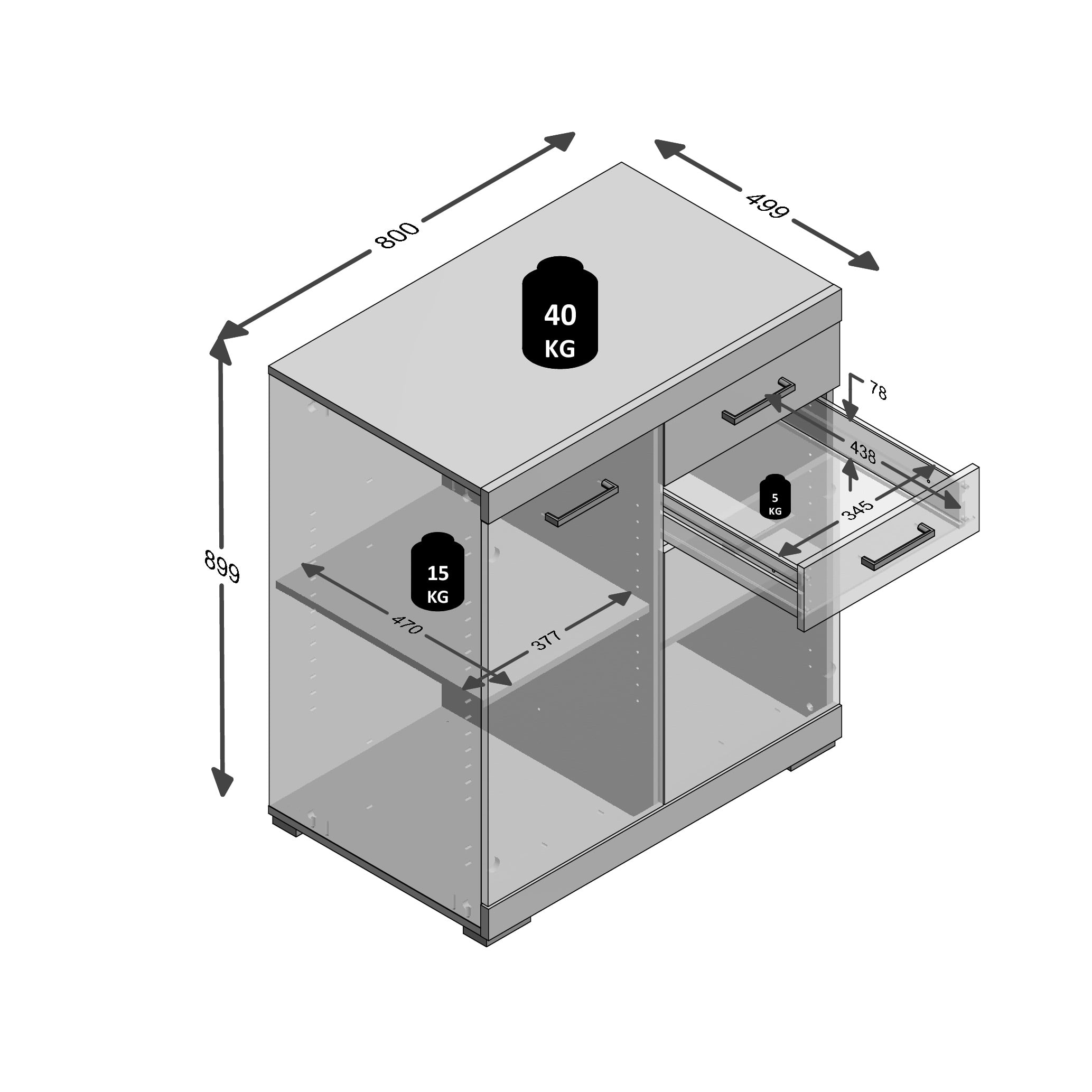 Opbergkast Hermes Artisan Eiken Wit 80x50x90 cm - 2