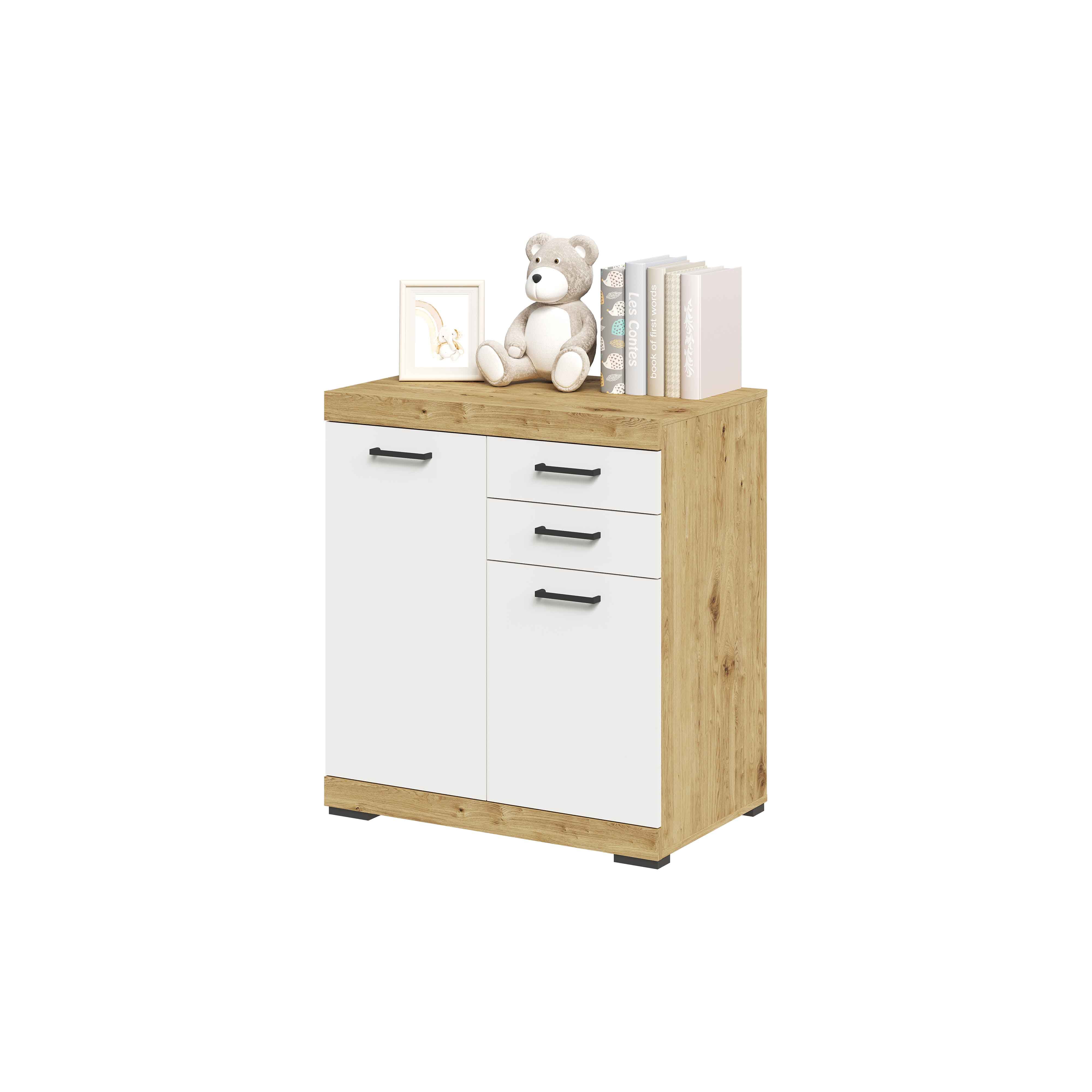 Opbergkast Hermes Artisan Eiken Wit 80x50x90 cm - 2