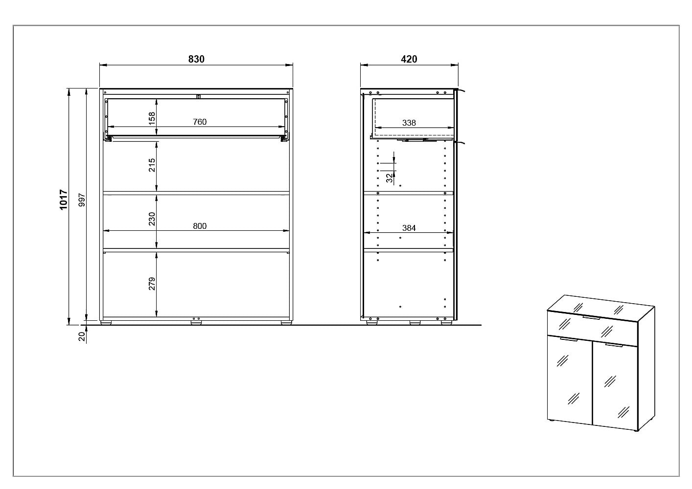Opbergkast Siena Kasjmier