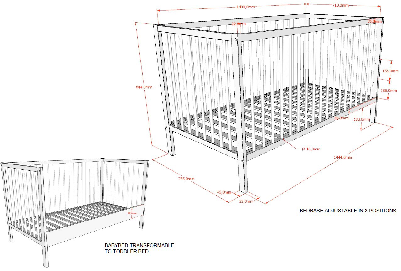 Peuterbed Taylor Antraciet