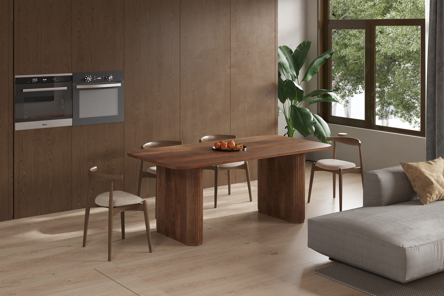 Eetkamertafel Loic Ovaal Mangohout Lichtbruin 200cm