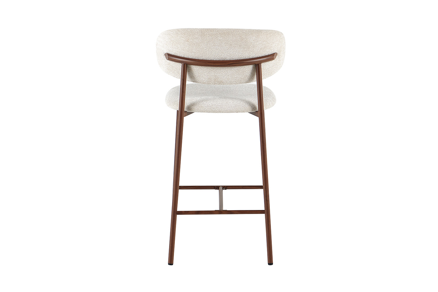 Barkruk Zorin Walnoot Stof Beige - Set van 2