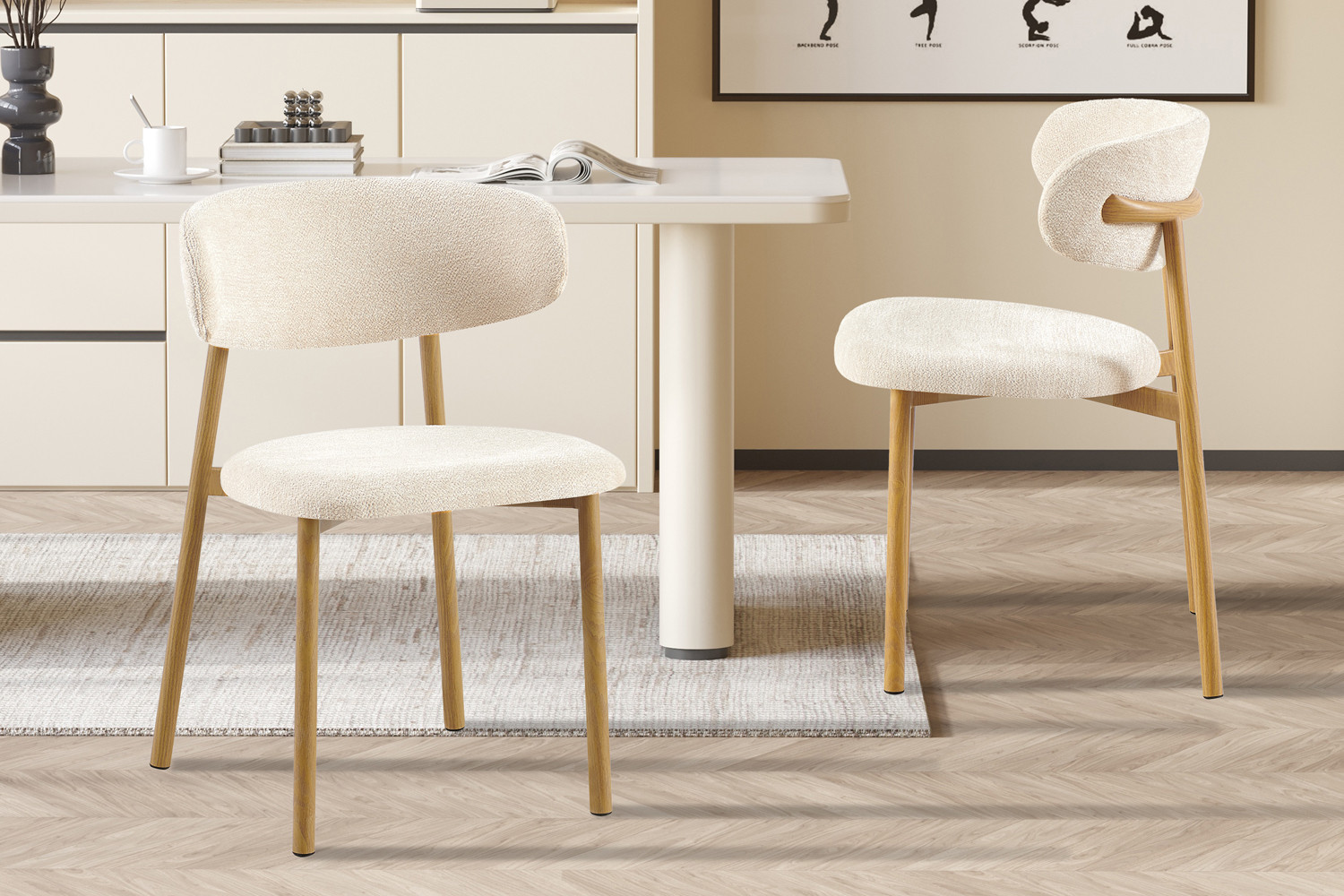 Stoel Raxon Naturel Beige - Set van 2