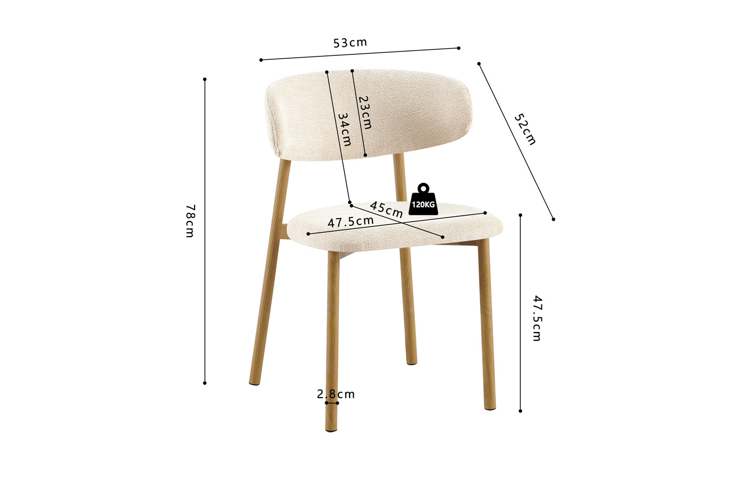 Stoel Raxon Naturel Beige - Set van 2