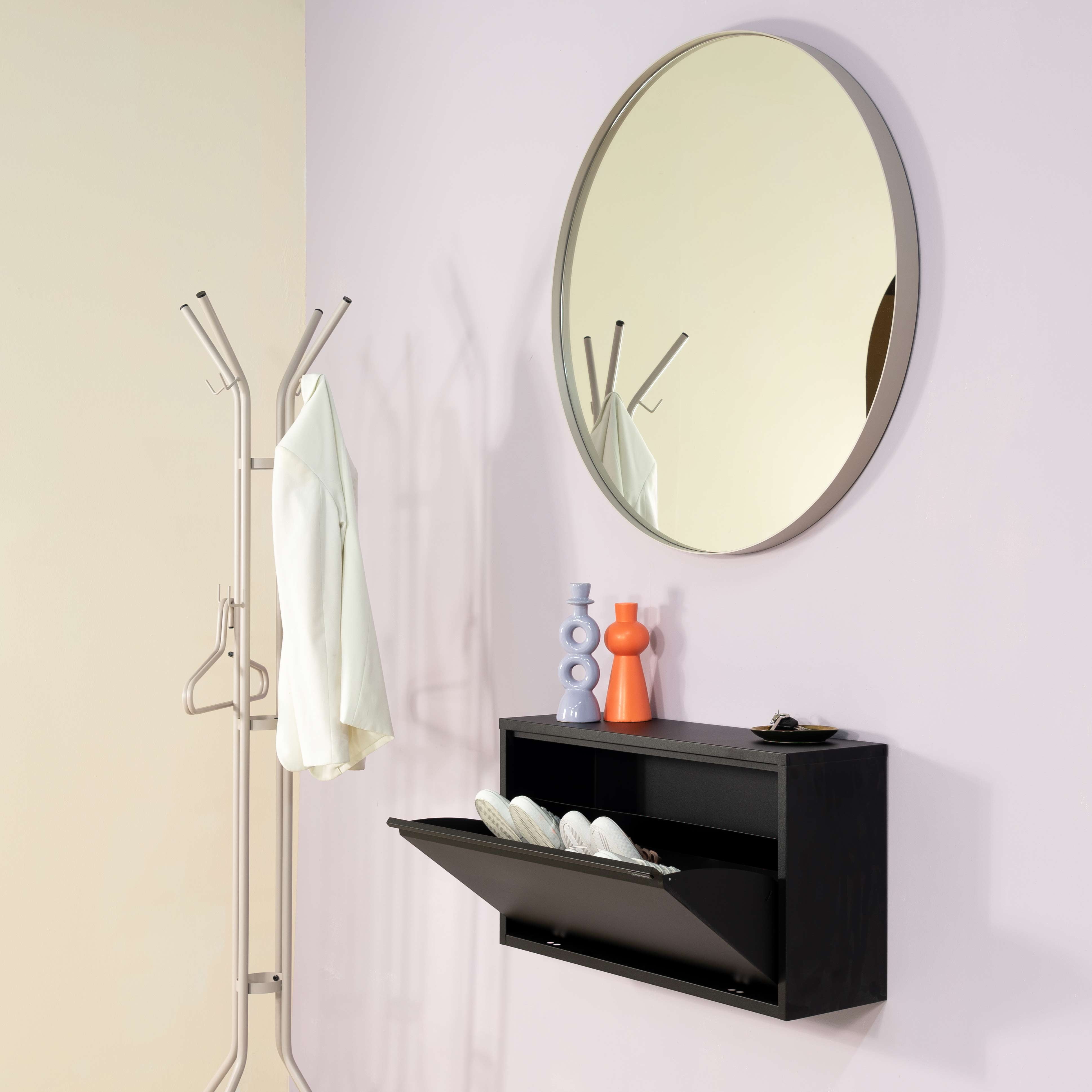 Schoenenkast Oscar Zwart 75cm