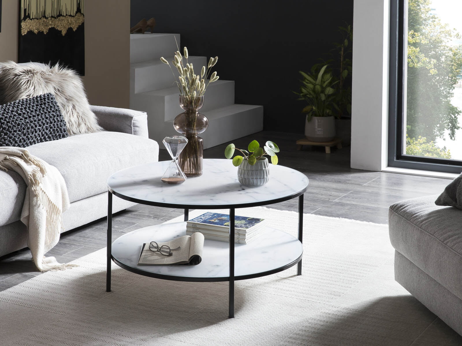 Salontafel Emine Wit-Zwart