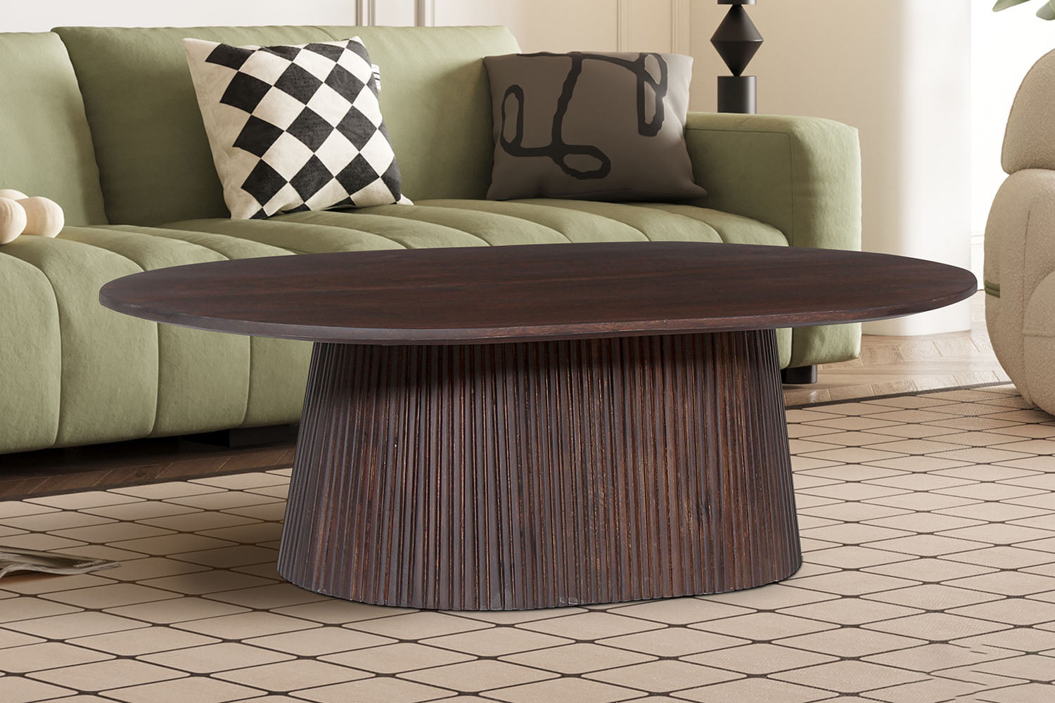 Salontafel River Ovaal Donkerbruin 120 cm